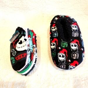 New the Nightmare before Christmas 6 pack socks & socks/ slippers lot, One size